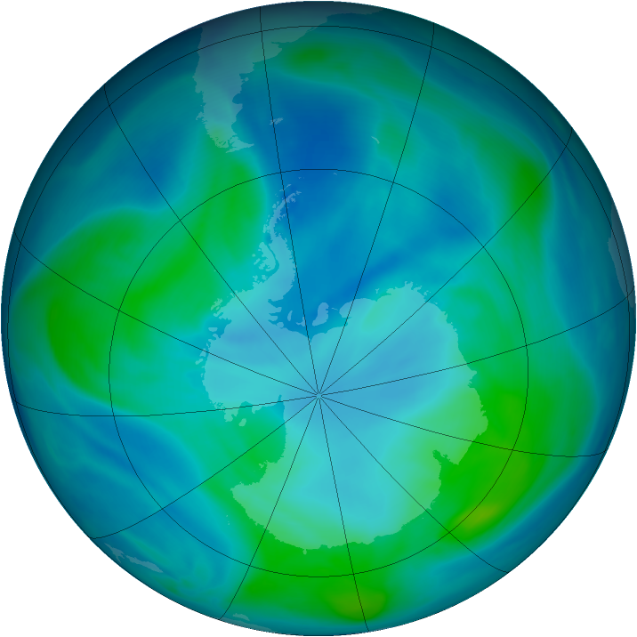 Antarctic ozone map for 11 February 2006